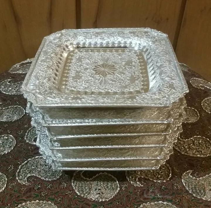 بشقاب چهارگوش نقره نما ۶ عددی کد ۱۰۱۶۵۳