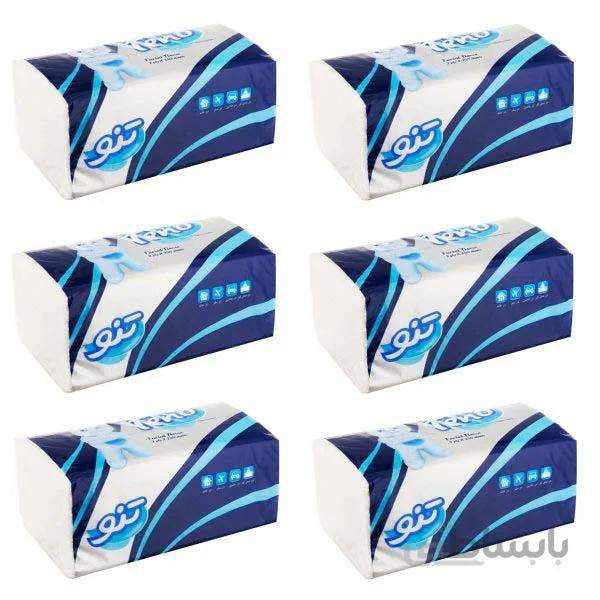 دستمال کاغذی 150برگ دو لایه تنو در بسته 48 عددی ا teno Paper Napkin 150 leaves