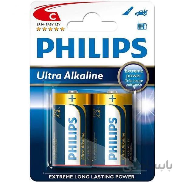 باتری سایز متوسط فیلیپس مدل Ultra Alkaline بسته 2 عددی