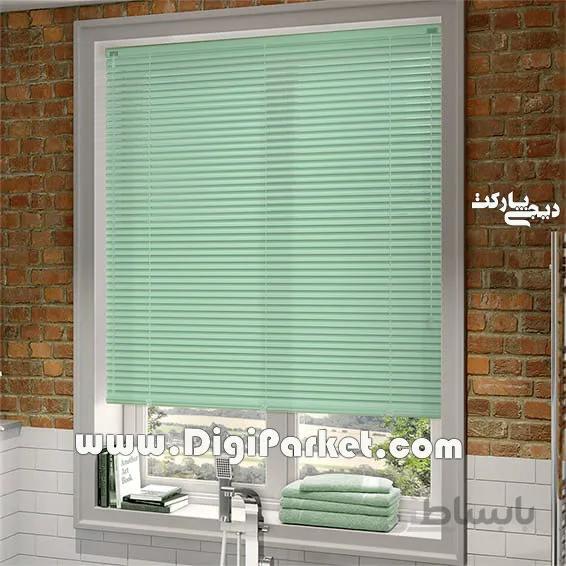 پرده کرکره فلزی سبز روشن ساده ۱۶ میلیمتری P035
