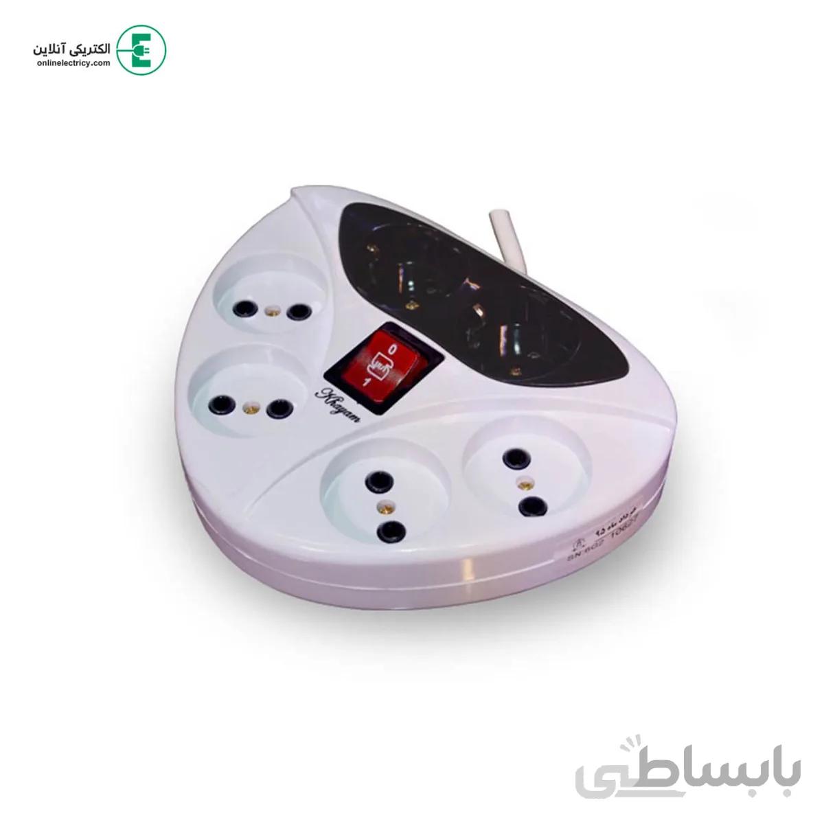 پریز شش خانه ارتدار با کابل 1/8 متری(خیام الکتریک)