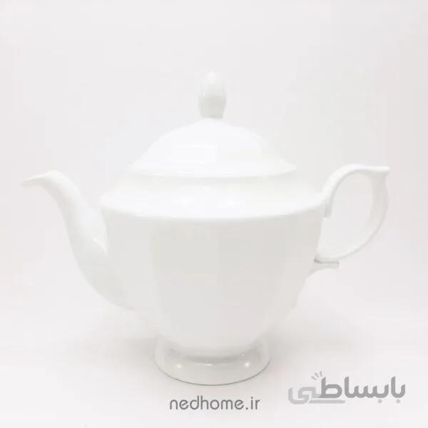 قوری نئوکلاسیک چینی زرین سفید