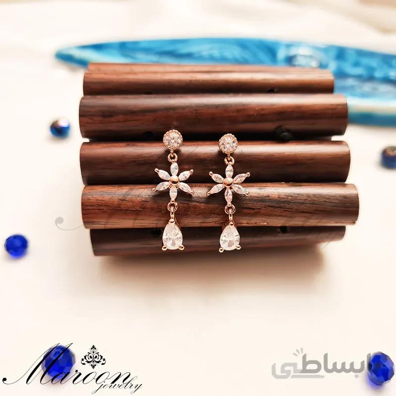 گوشواره ظریف رزگلد مارون CG15