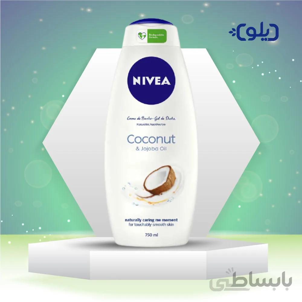 شامپو بدن نیوا نارگیل و جوجوبا حجم 750 میل ا coconut & jojoba oil body shampoo nivea