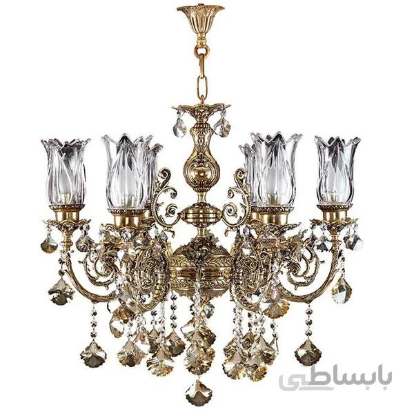 لوستر چشمه نور 8 شعله کد C2504/8B برنزی