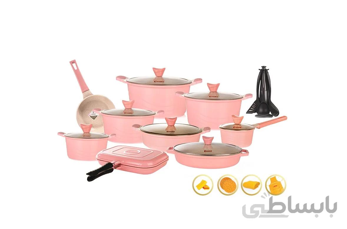سرویس قابلمه گرانیتی 30 پارچه کاندید مدل اوشن گلبهی