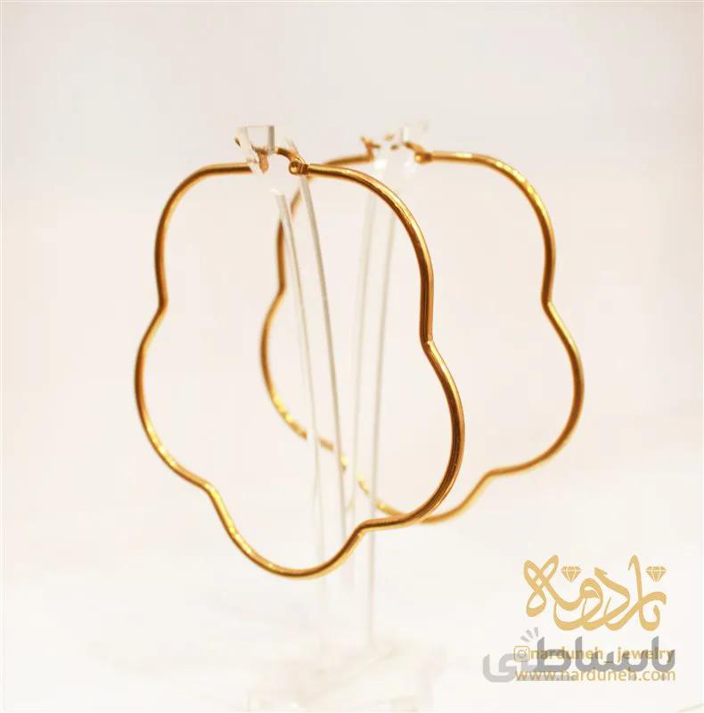 گوشواره حلقه استیل طرح گل