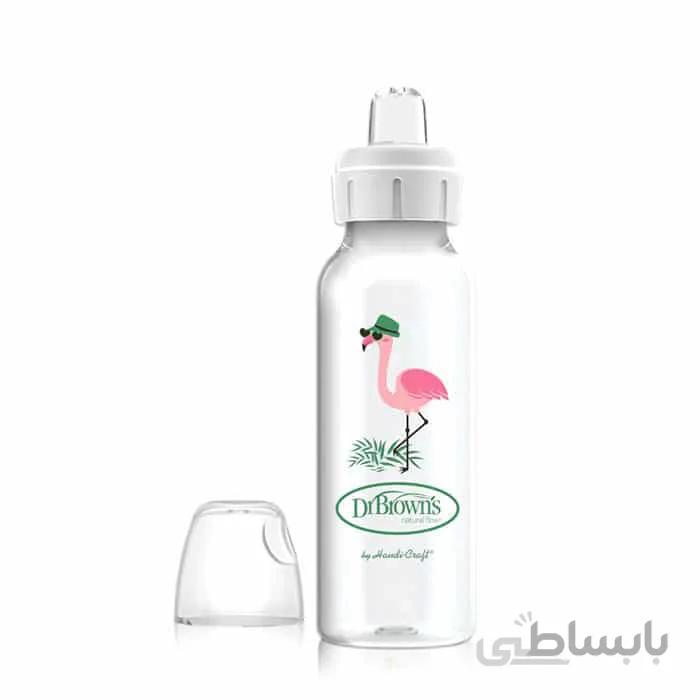 آبمیوه خوری 250 میل دکتر براونز اورجینال با طرح فلامینگو با قابلیت نصب سرشیشه شیرخوری