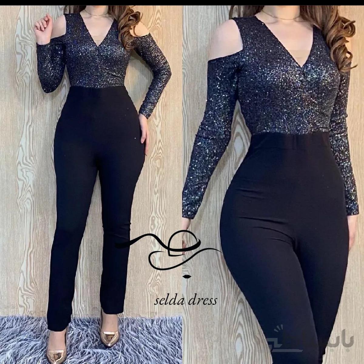 سرهمی و اورال مجلسی زنانه و دخترانه شیک ۱۰۵۷ - مشکی / ۳۶ ا 1057