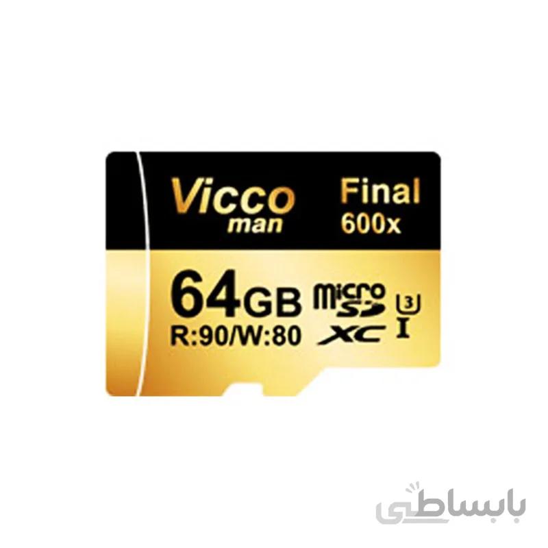 Vicco Man MicroSDXC 64GB Final 600X Plus U3 ا Vicco Man MicroSDXC 64GB Final 600X Plus U3