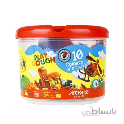 خمیر بازی سطلی 10 رنگ آریا