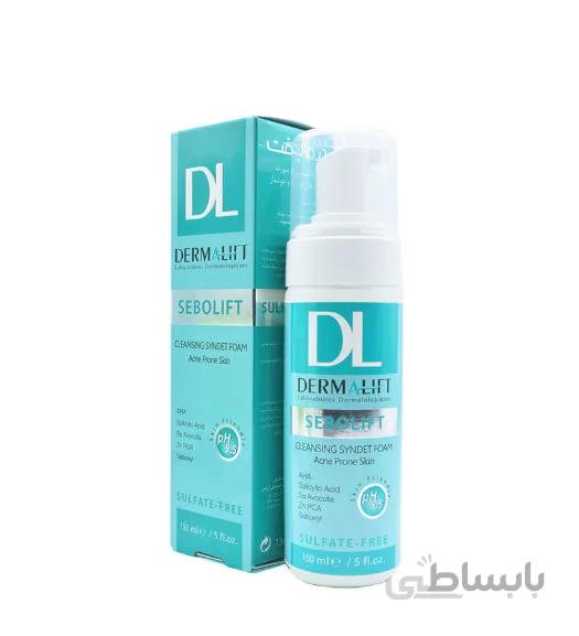 فوم شستشو مناسب پوست های چرب و جوشدار سیندت فوم سبولیفت 150میل درمالیفت ا Dermalift Sebolift Cleansing Syndet Foam For Acne Prone Skin 150ml