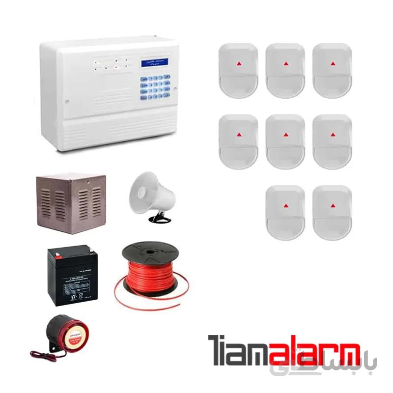پکیج دزدگیر اماکن مدل باسیم وزنی فایروال سیم کارتی و تلفنیF10N8