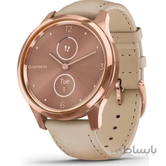 ساعت مچی ورزشی مدل Garmin - Vivomove Luxe 18K Rose Gold PVD Stainless Steel Case