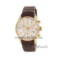 ساعت ویولت Violet زنانه کرنوگراف گرد چرمی طلایی صفحه سفید کد 0358/2L