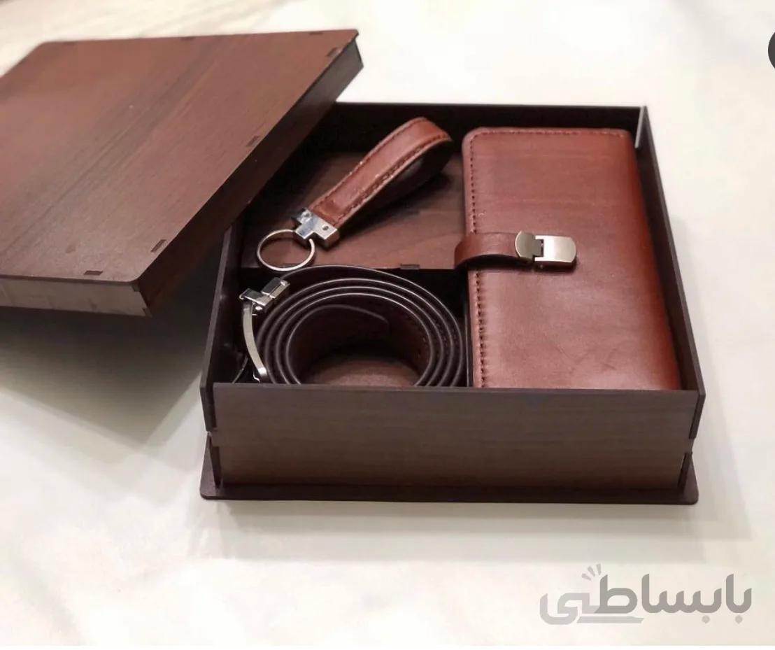 ست کیف و کمربند چرم دستدوز