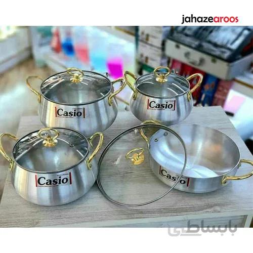 سرویس روحی ۸ پارچه کاسیو دسته طلایی