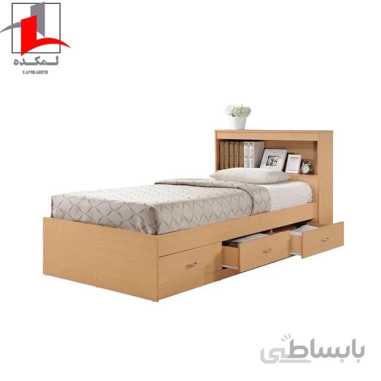 تخت خواب تک نفره سه کشو لمکده مدل استایل