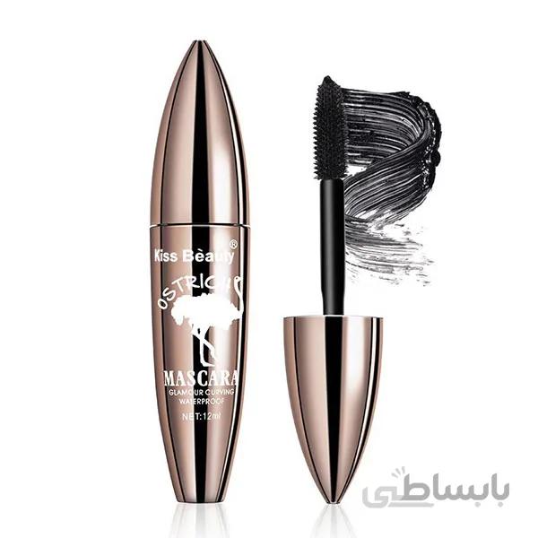ریمل بلند کننده کیس بیوتی حاوی روغن شترمرغ (kiss Beauty Ostrish Mascara Glamour Curving Waterproof)