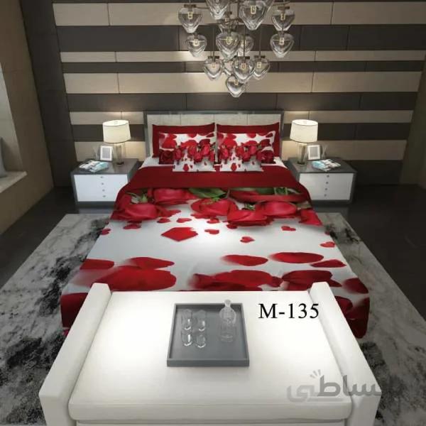 روتختی سه بعدی ساتن ابریشم ترک طرح گلدار - کد M 135