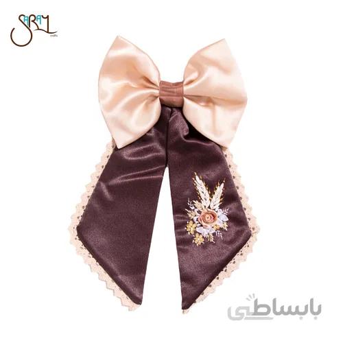 گیره سردست ساز پاپیونی دنباله دار گلدوزی مدل 1723