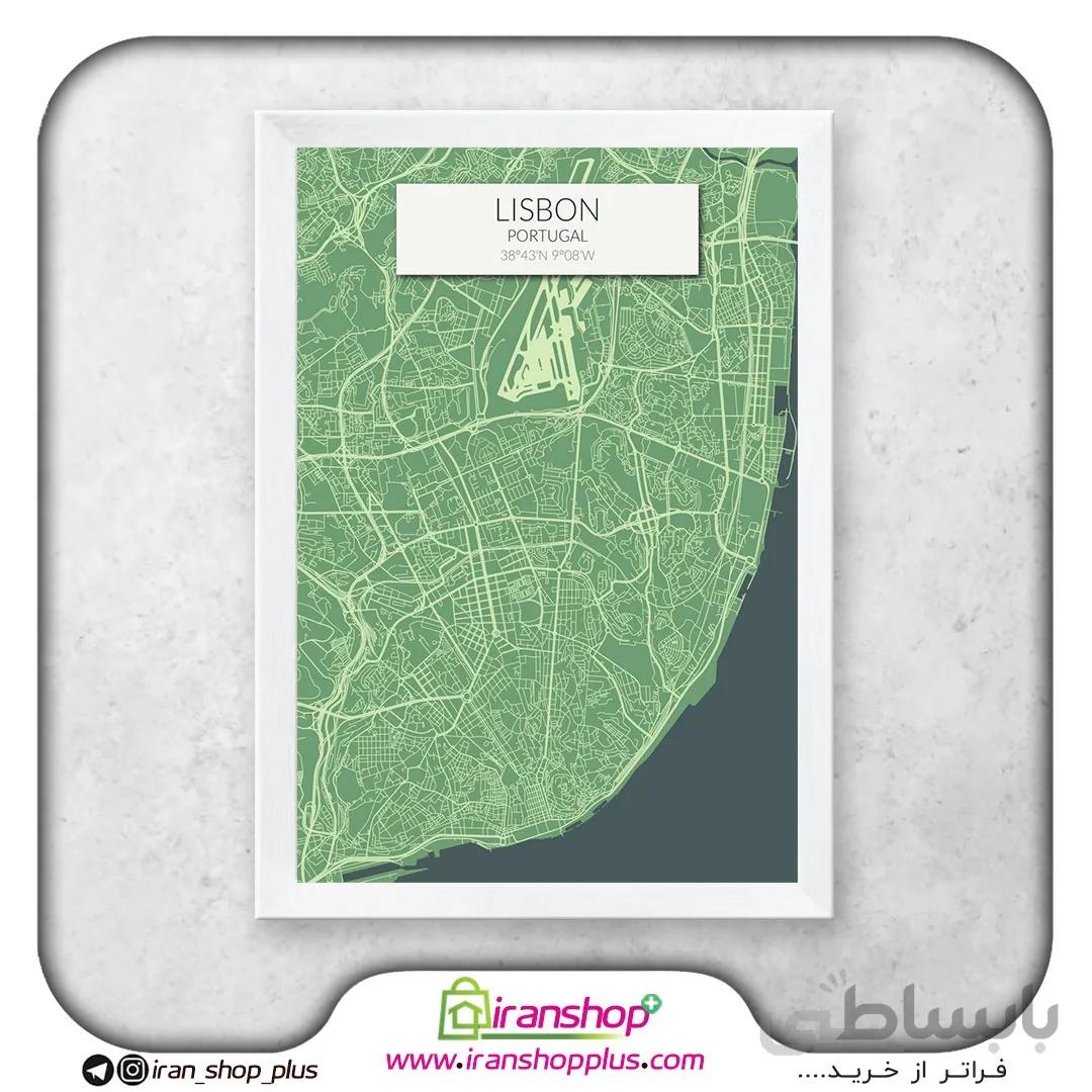 تابلو نقشه شهر لیسبون با تم Green