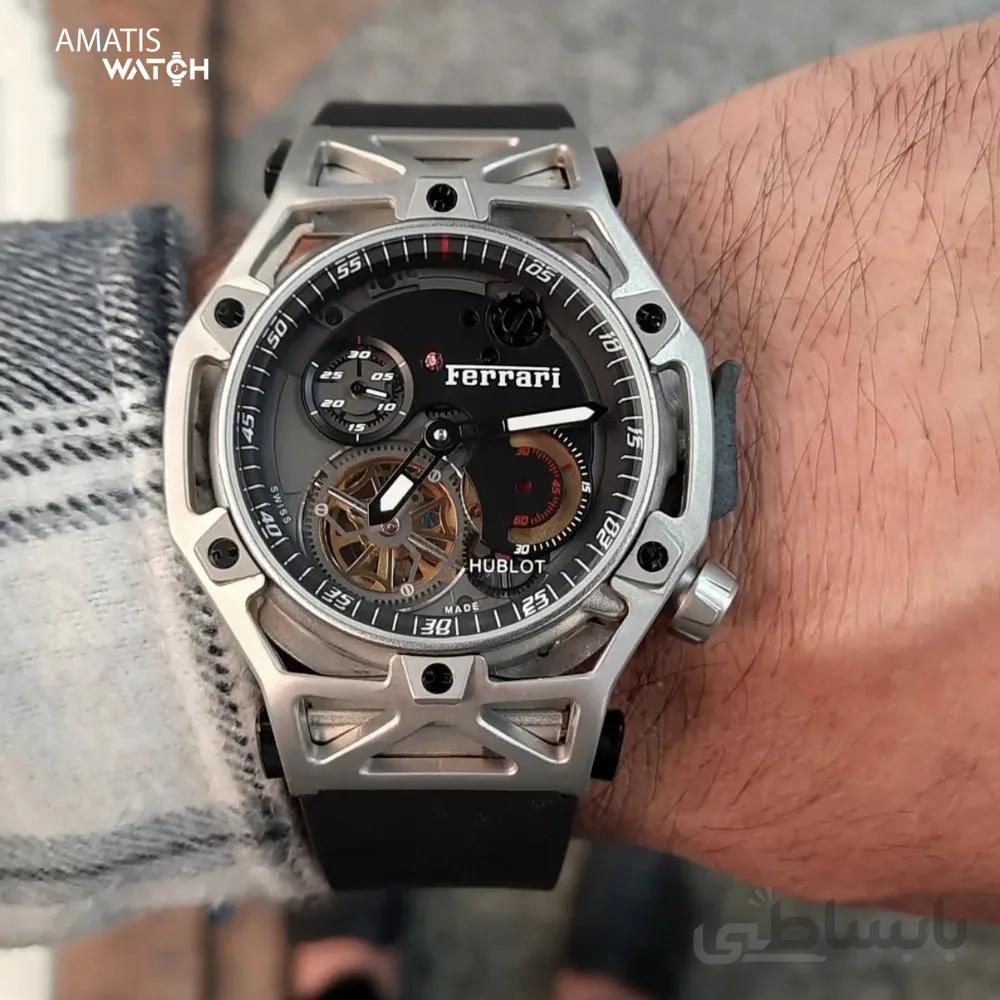 ساعت مچی مردانه هابلوت فراری مدل Hublot Ferrari Tourbillon 7678H