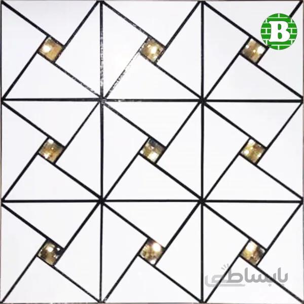 بین کابینتی مثلثی سفید با نگین طلایی T367