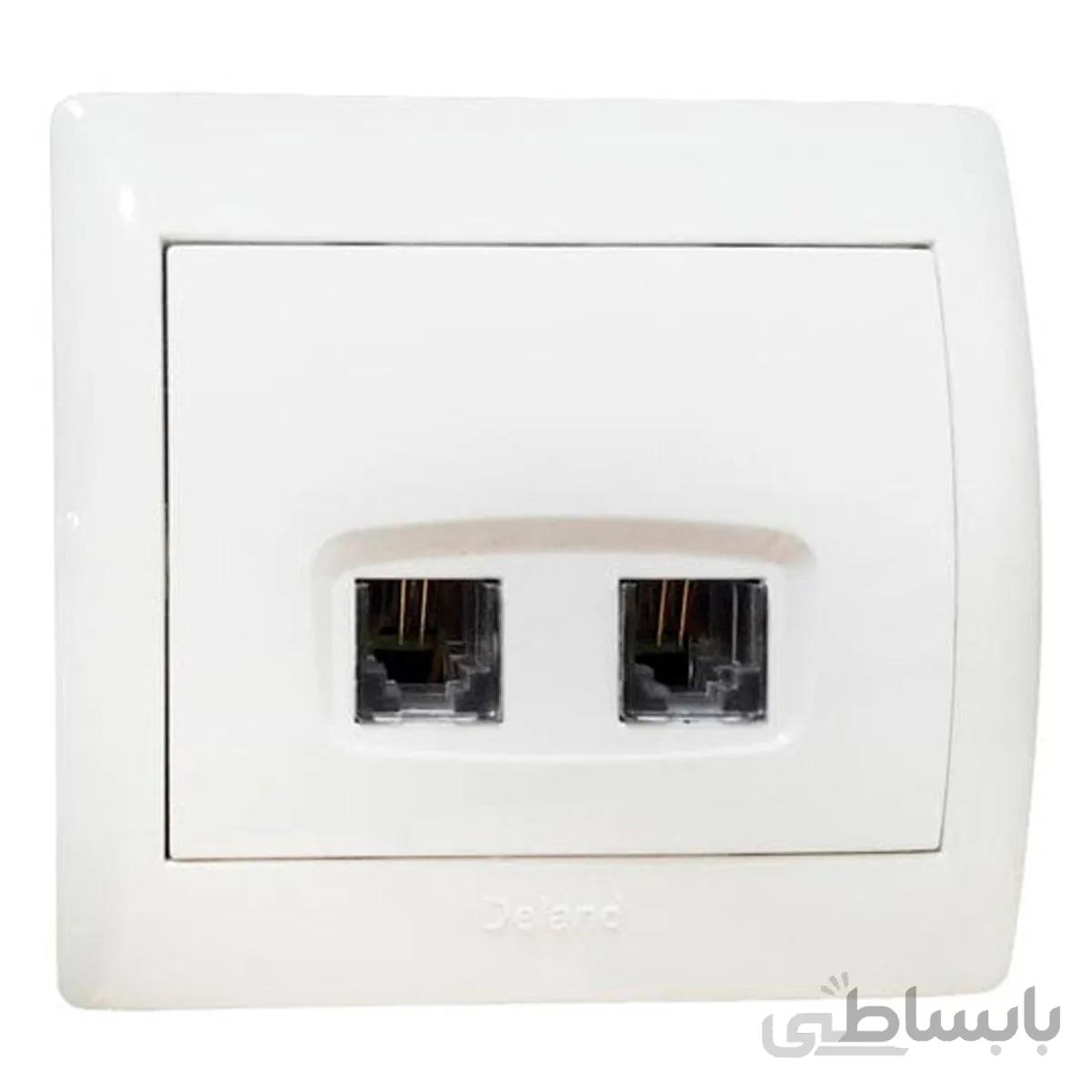 سوکت تلفن دوقلو (چهارخط) دلند طرح آریا