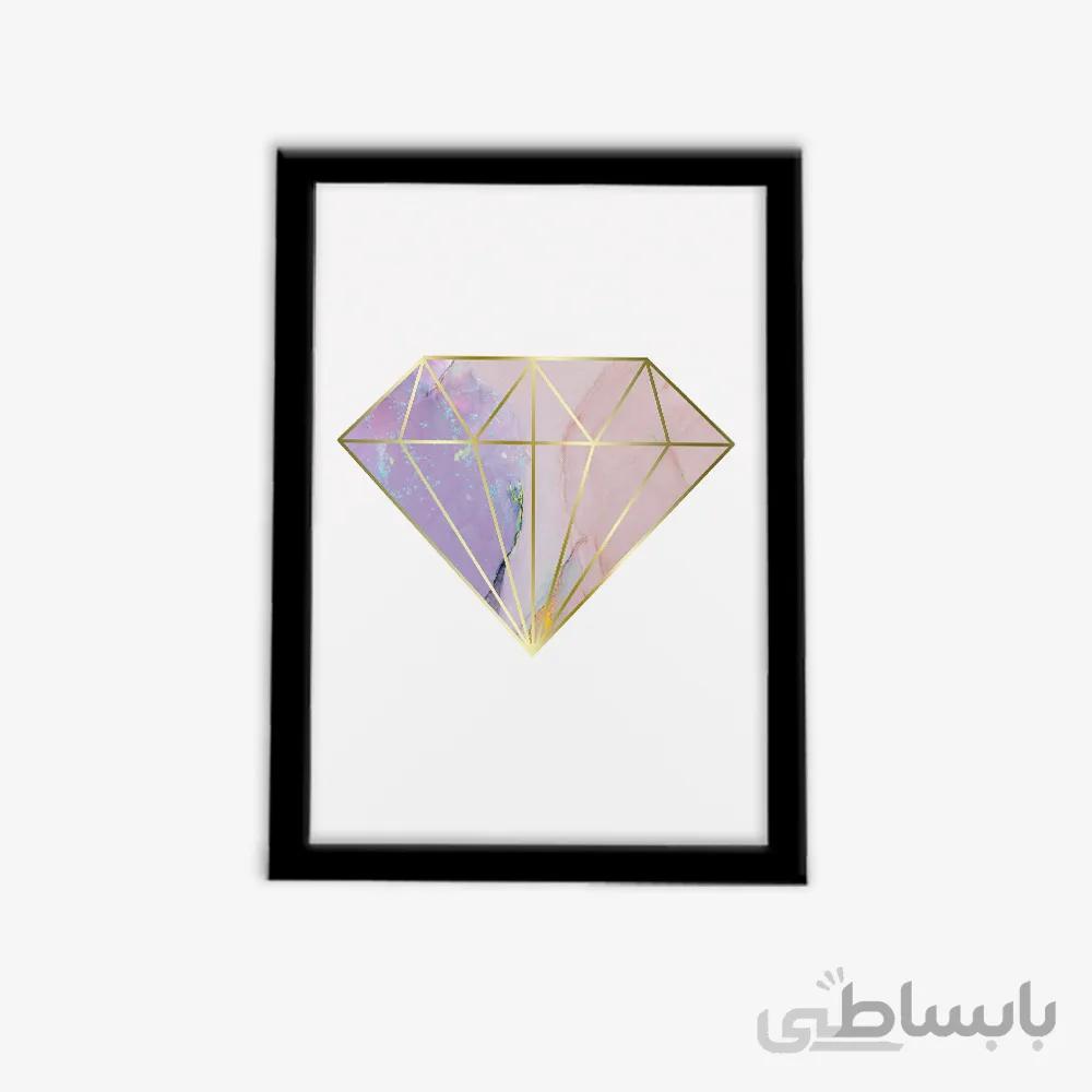 تابلو فانتزی الماس طرح سنگ بنفش