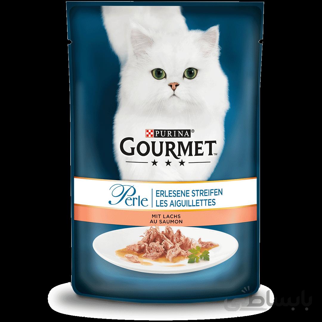 غذای پوچ گربه گورمه Gourmet با طعم ماهی قزل آلا وزن 85 گرم