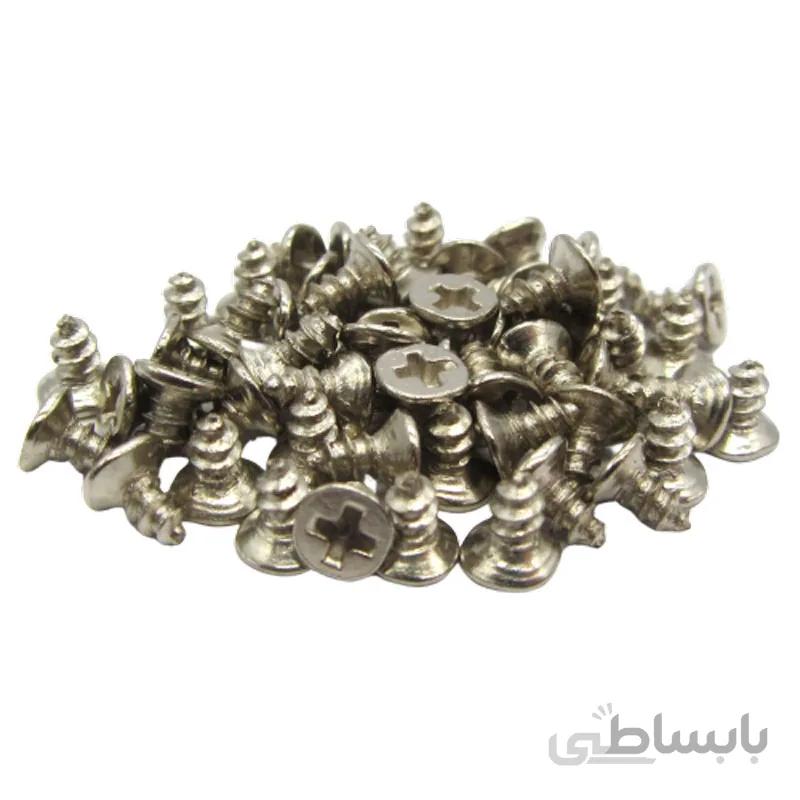 پیچ آنتیک نقره ای قطر 2 طول 4 میلیمتر بسته 50 گرمی