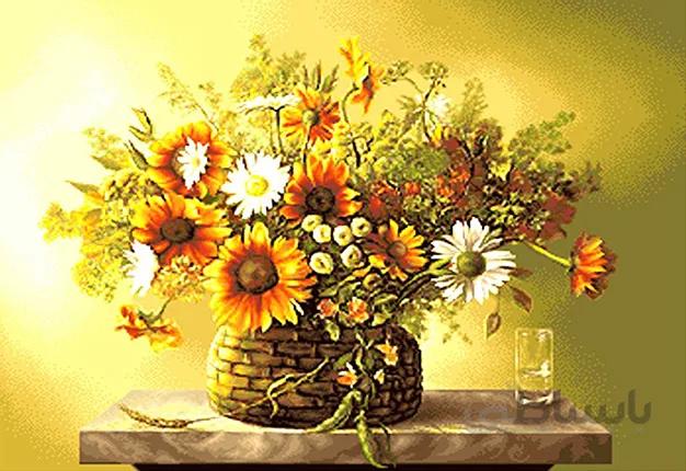 نخ و نقشه طرح گل کد 1758