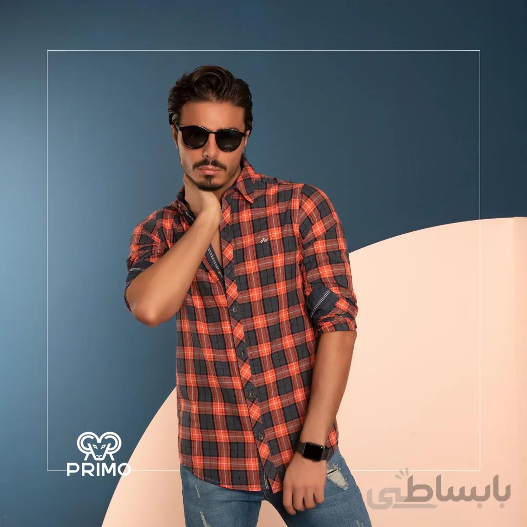 پیراهن پنبه مردانه مدل آستین بلند چهارخانه 236103