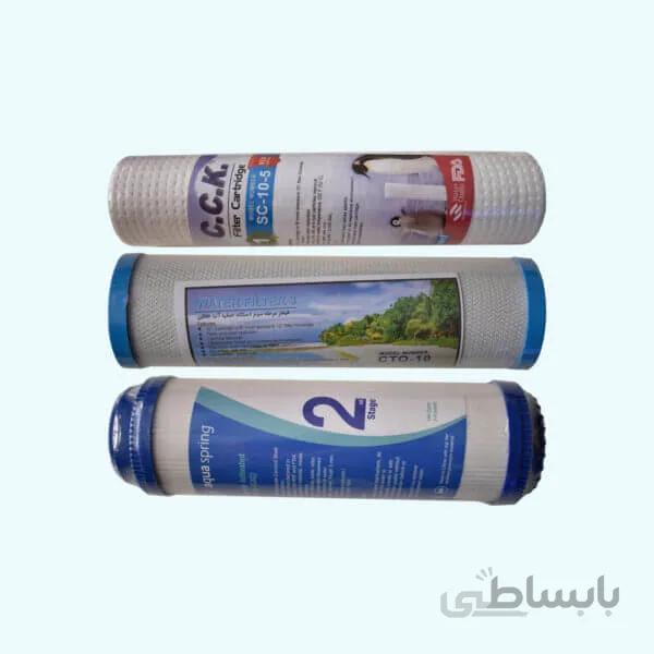 فیلتر دستگاه تصفیه آب خانگی C.C.K بسته سه عددی (مرحله ۱-۲-۳)