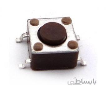 تک سوییچ SMD سایز 6x6x4.3 چهار پایه قهوه ای بسته 10 تایی