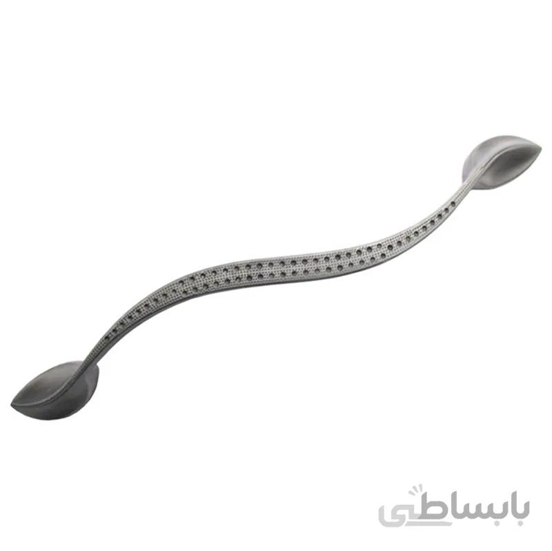 دستگیره کابینت دو پیچ فلزی گوهران مدل اسمارت نقرهای مات طول 29.3 سانتیمتر