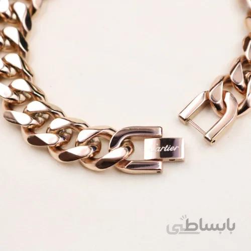 دستبند استیل زنجیر کارتیه پهن