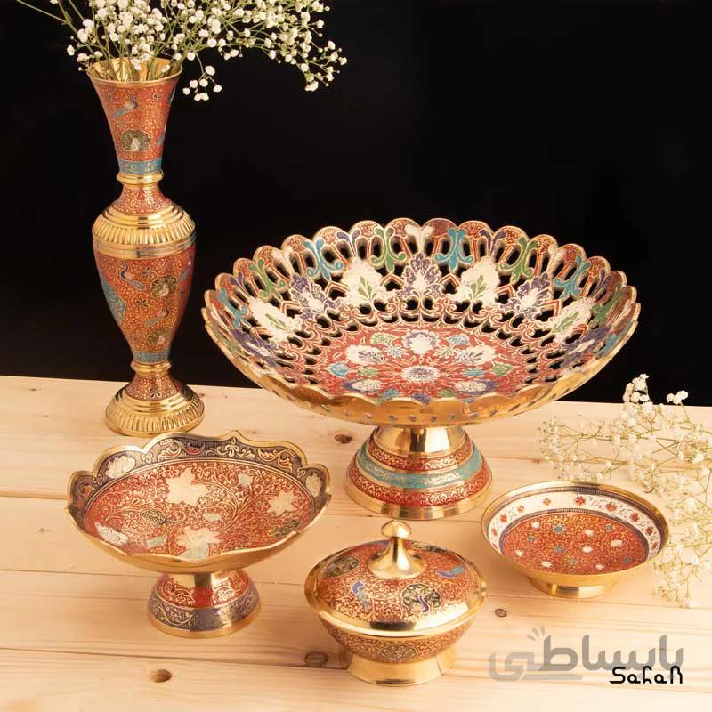 ست پذیرایی برنجی میناکاری کد 150