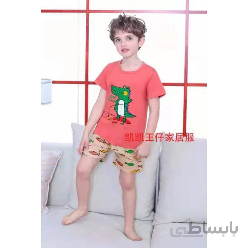 بلوز شورت بچه گانه طرح تمساح ماهیگیر
