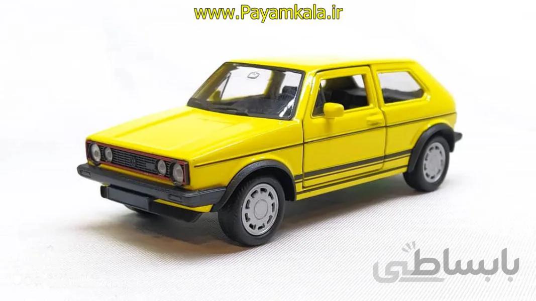 ماشین اسباب بازی فولکس گلف (VOLKSWAGEN GOLF I GTI BY WELLY) زرد