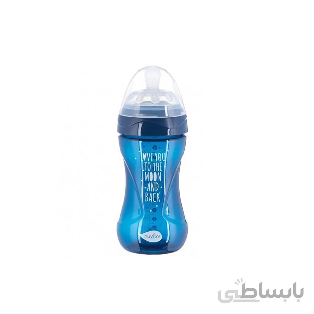 شیشه شیر 2+ ماه نوویتا Nuvita ظرفیت 250 میلی لیتر سرمه ای
