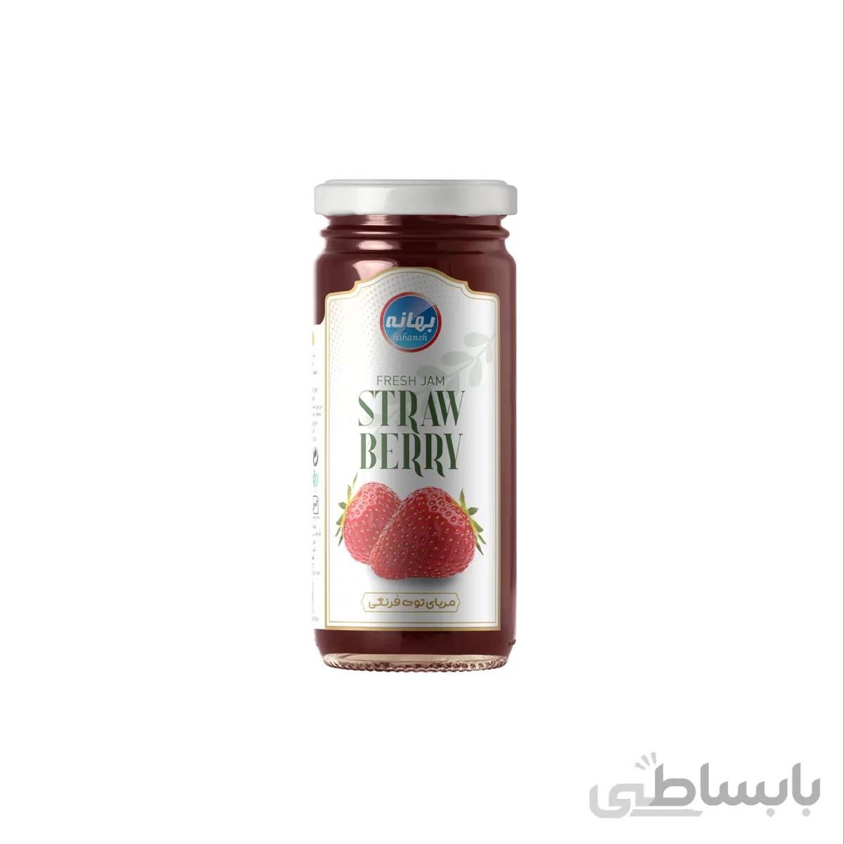 مربا توت فرنگی 600 گرم بهانه بسته 12 عددی