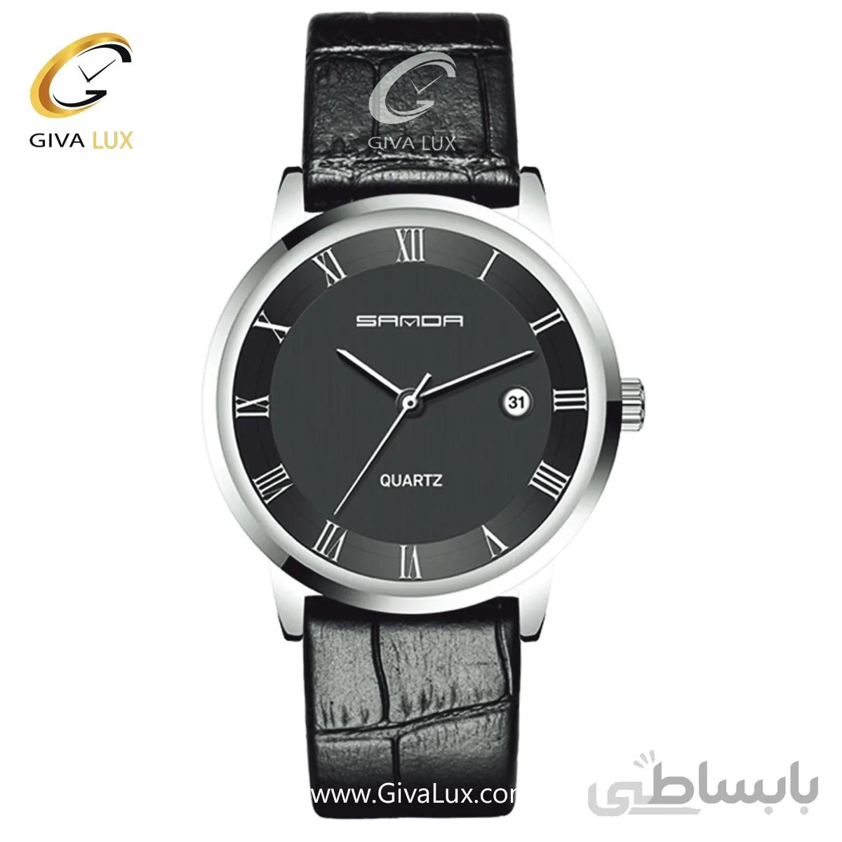ساعت مچی بند چرمی مشکی مردانه ساندا مدل SANDA188