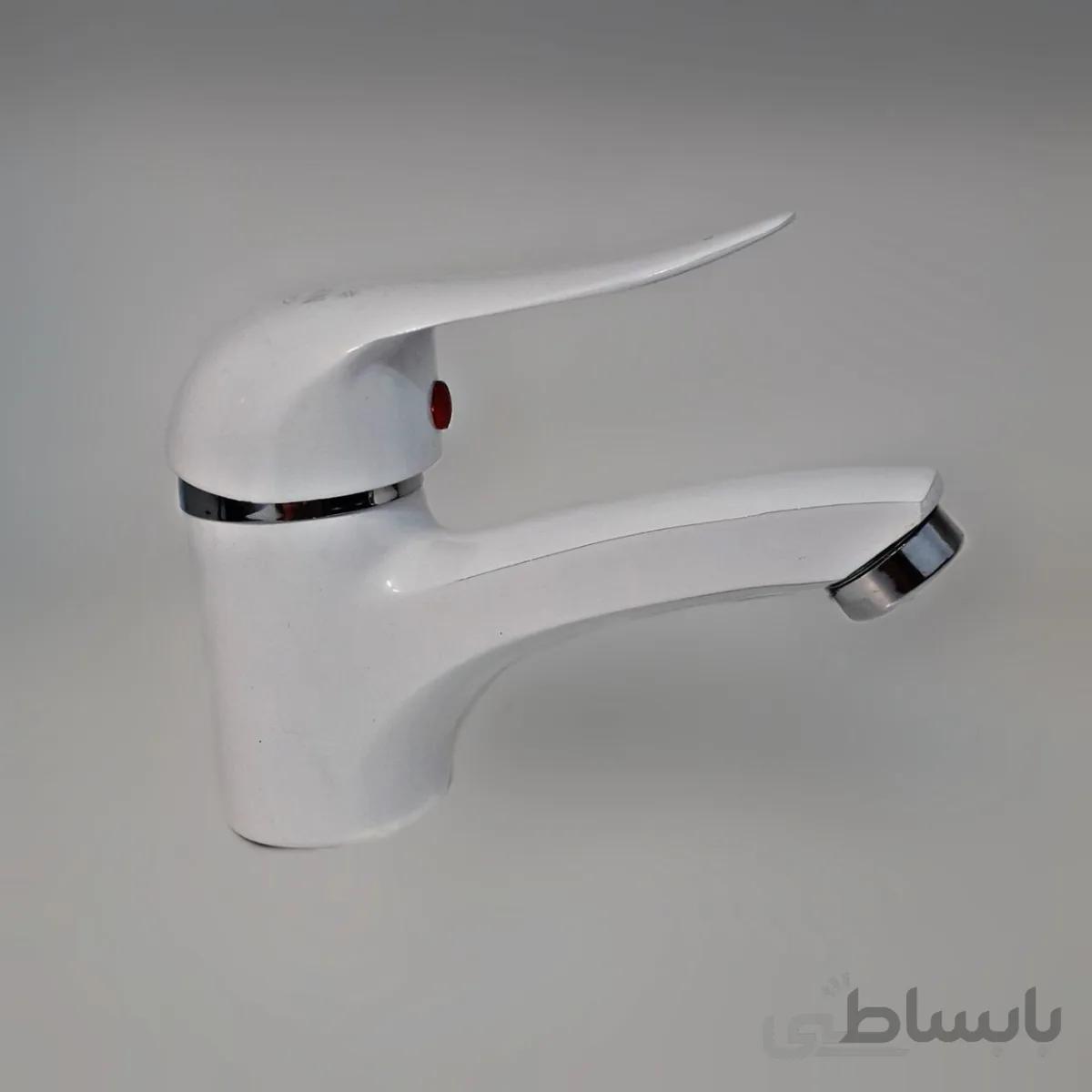 شیر روشویی نیکان مدل سفید کروم ا Nikan White Chrome Washbasin Faucet