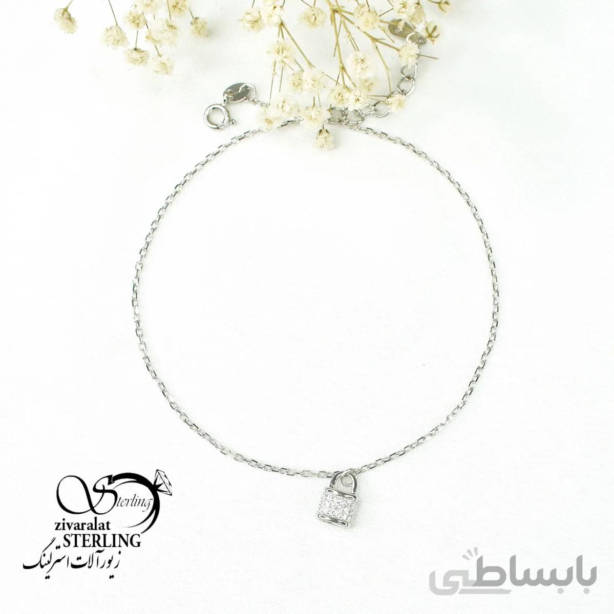 پابند نقره زنانه طرح قفل