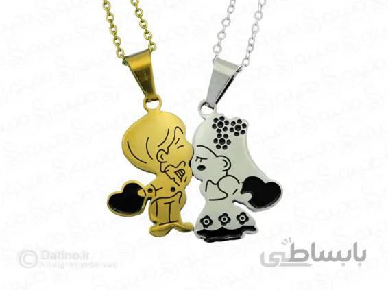 گردنبند جفت بوسه عاشقانه 12048