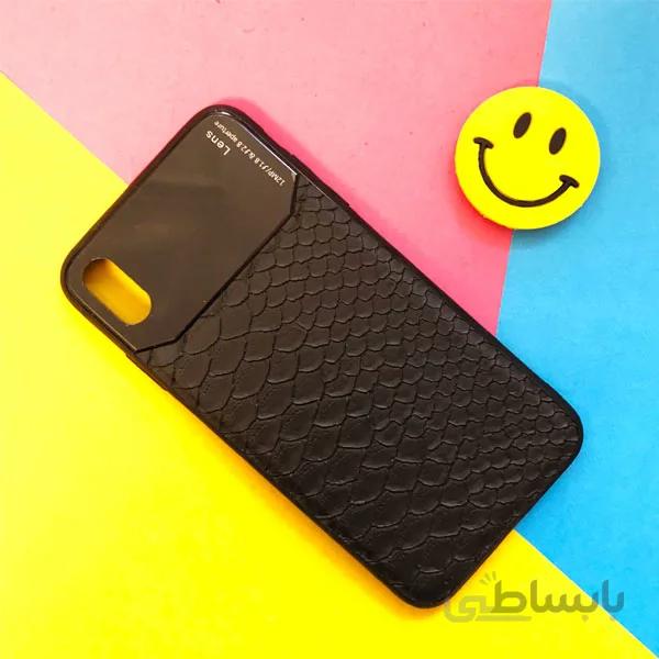 قاب چرمی محافظ لنزدار آیفون مدل XsMAX مشکی