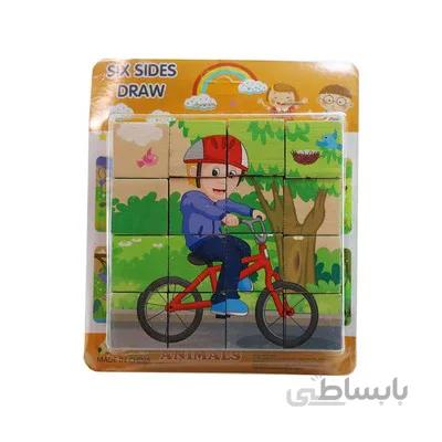پازل چوبی مکعب 6 وجهی 4 4 16 تکه