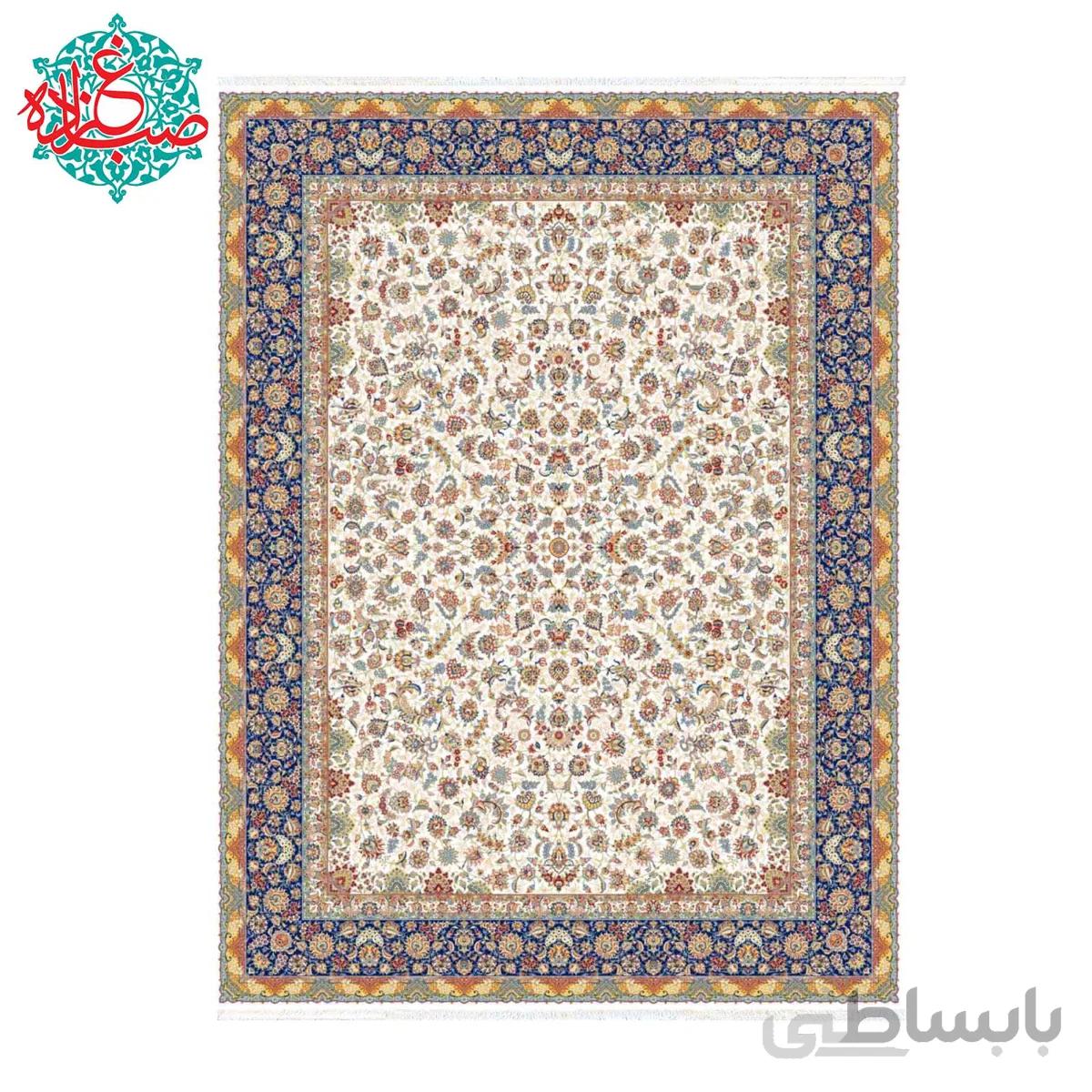 فرش ستاره کویر یزد طرح هزار و یک شب طرح A-021-1108 زمینه کرم ا kavir-hzaryekshab21-c-9